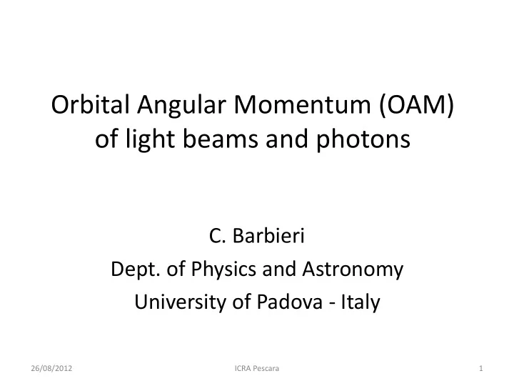 of light beams and photons