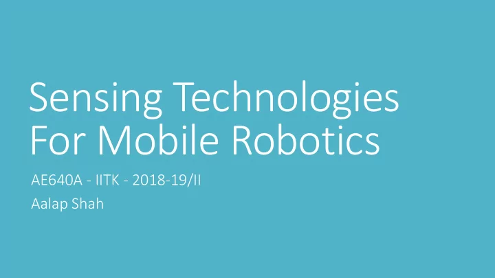 sensing technologies