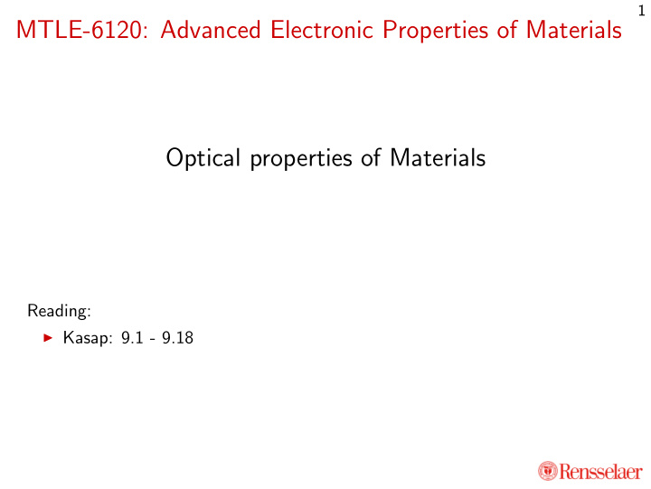 mtle 6120 advanced electronic properties of materials