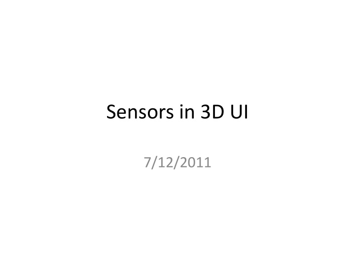 sensors in 3d ui