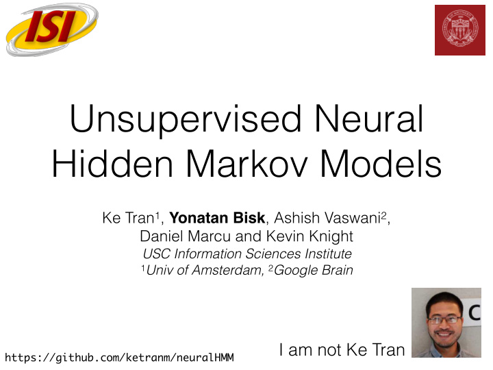 unsupervised neural hidden markov models