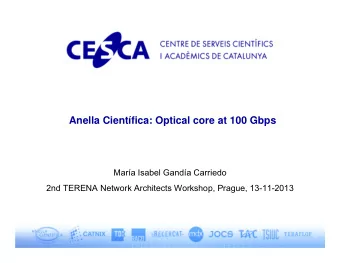 Anella Cientfica: Optical core at 100 Gbps  Mara Isabel Ganda Carriedo  2nd TERENA Network