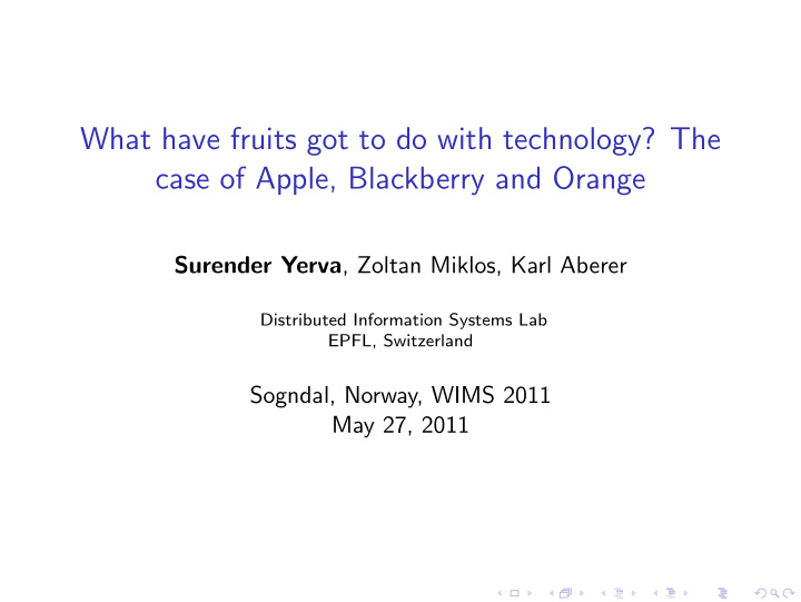what have fruits got to do with technology the case of