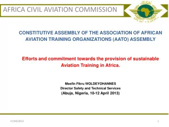 AFRICA CIVIL AVIATION COMMISSION  CONSTITUTIVE ASSEMBLY OF THE ASSOCIATION OF AFRICAN  AVIATION