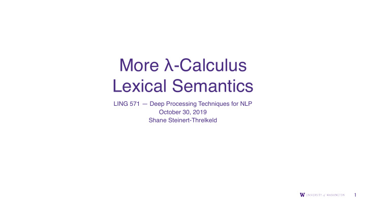more calculus lexical semantics