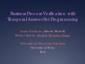 B  usi  ness Pr  oc ess Ver  i  fi  c ati  on  wi  th  T  empor  al  Answer  S  et Pr  ogr  ammi