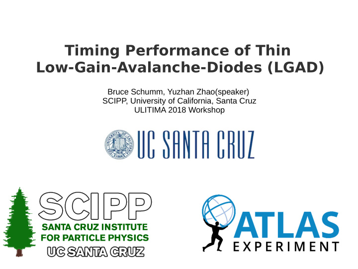 timing performance of thin low gain avalanche diodes lgad