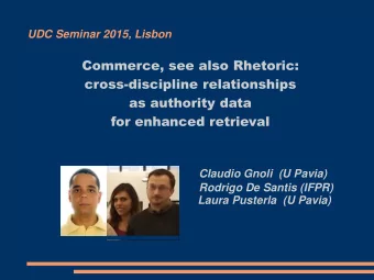 Commerce, see also Rhetoric:  cross-discipline relationships  as authority data  for enhanced