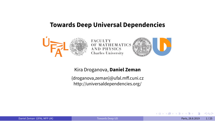 towards deep universal dependencies