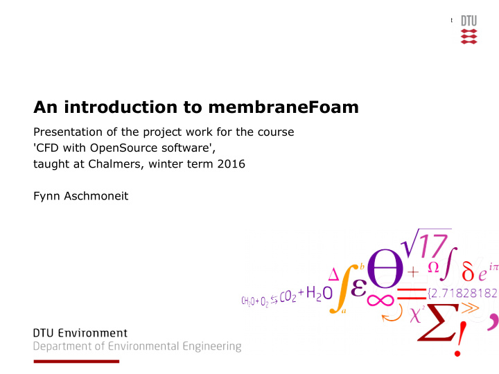 an introduction to membranefoam