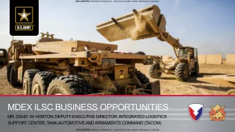 MDEX ILSC BUSINESS OPPORTUNITIES  MR. DAVID  W. HORTON, DEPUTY EXECUTIVE DIRECTOR. INTEGRATED