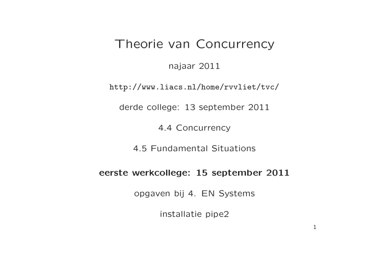 theorie van concurrency