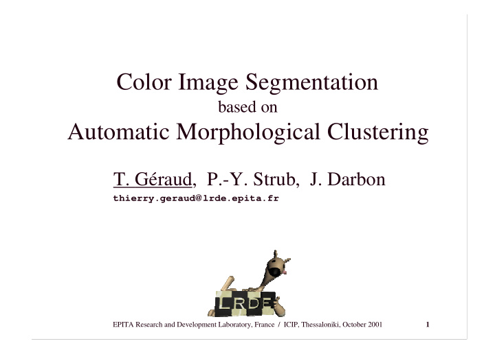 color image segmentation