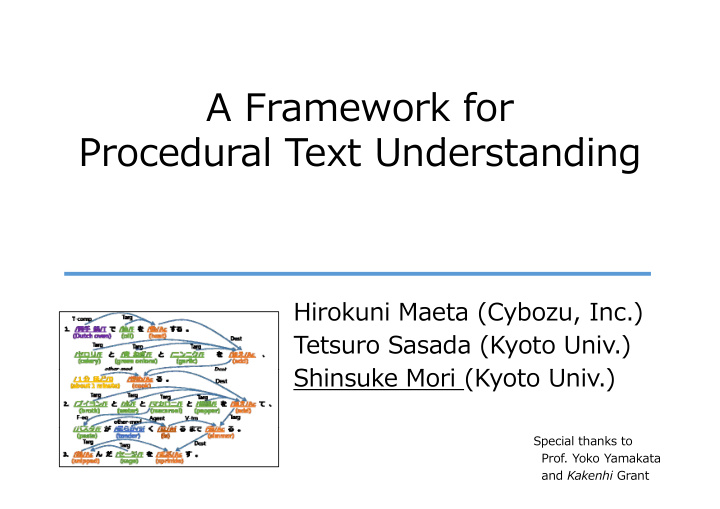 a framework for procedural text understanding p d l t u d