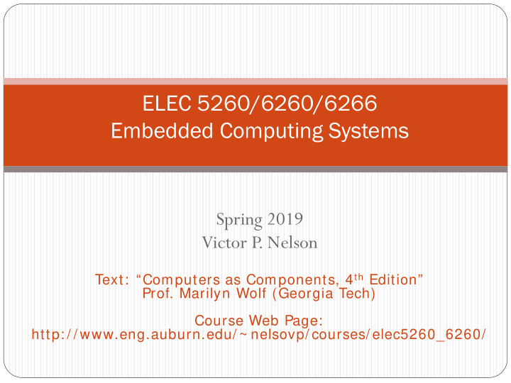 elec 5260 6260 6266 embedded computing systems