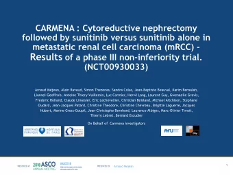 Background  For the past twenty years, cytoreductive nephrectomy has been the  standard of care