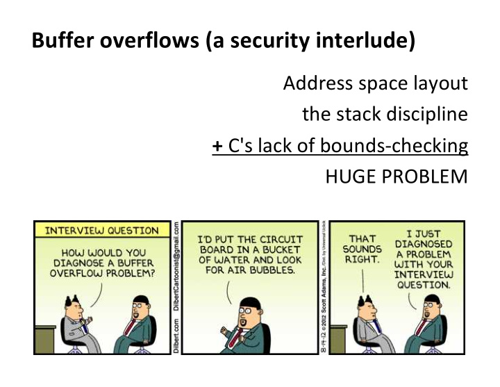 buffer overflows a security interlude
