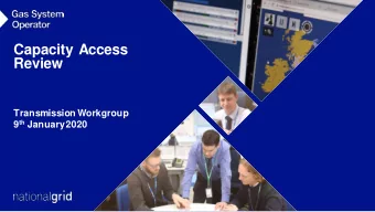 Capacity Access  Review  Transmission Workgroup 9 th January 2020  CAR Plan for todays Workgroup