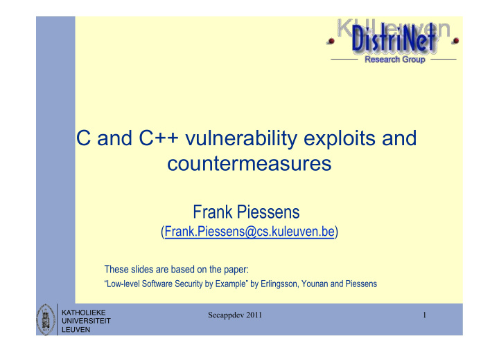 c and c vulnerability exploits and countermeasures