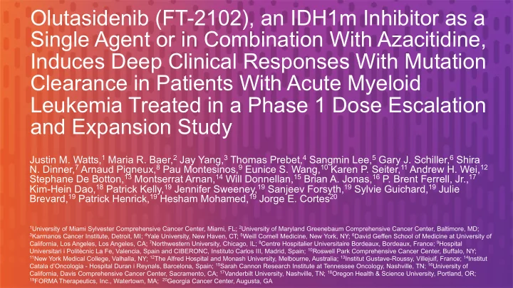 olutasidenib ft 2102 an idh1m inhibitor as a single agent