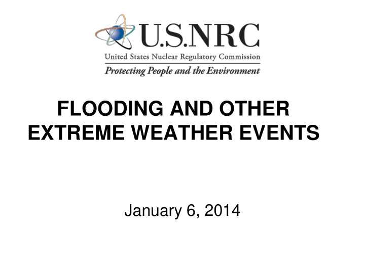 flooding and other extreme weather events