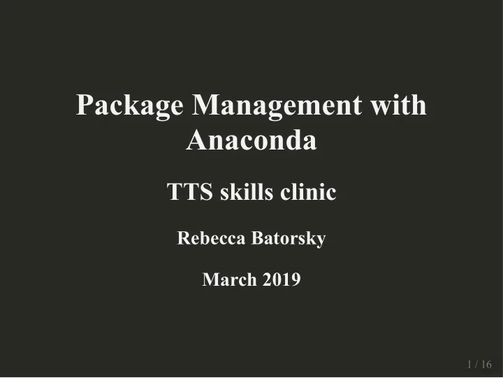 package management with package management with package