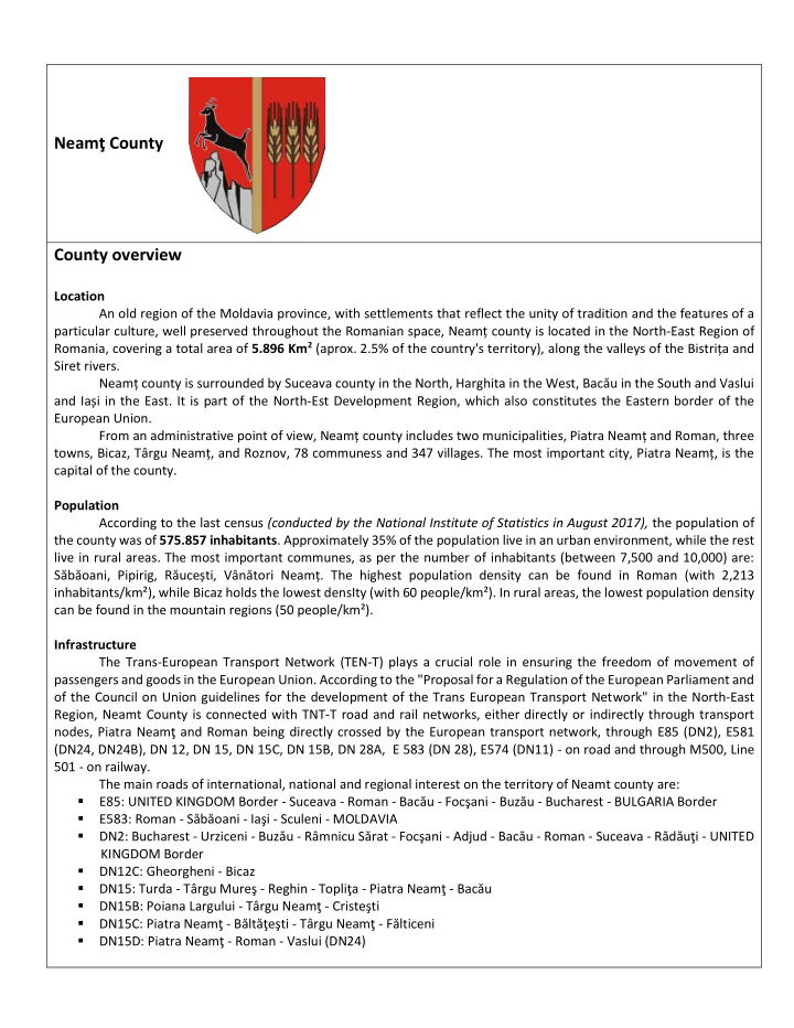 neam county county overview