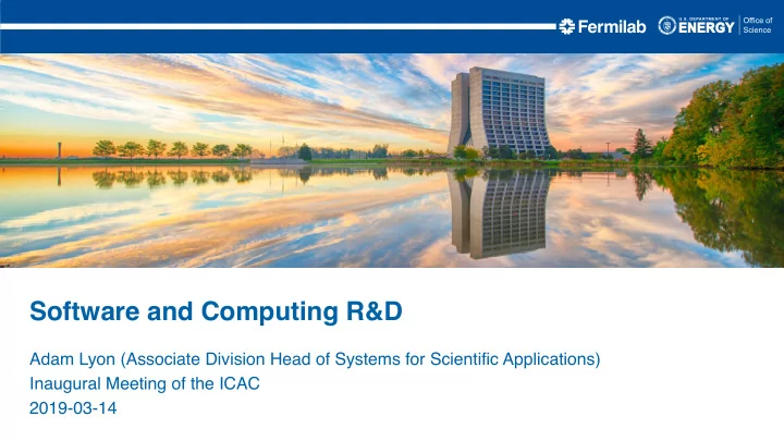 software and computing r d
