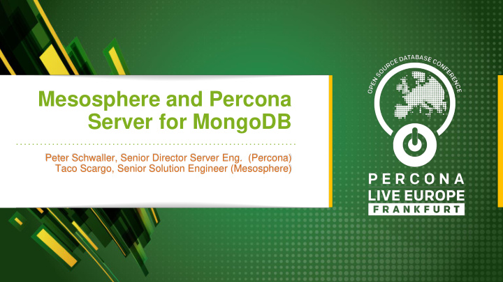 mesosphere and percona server for mongodb