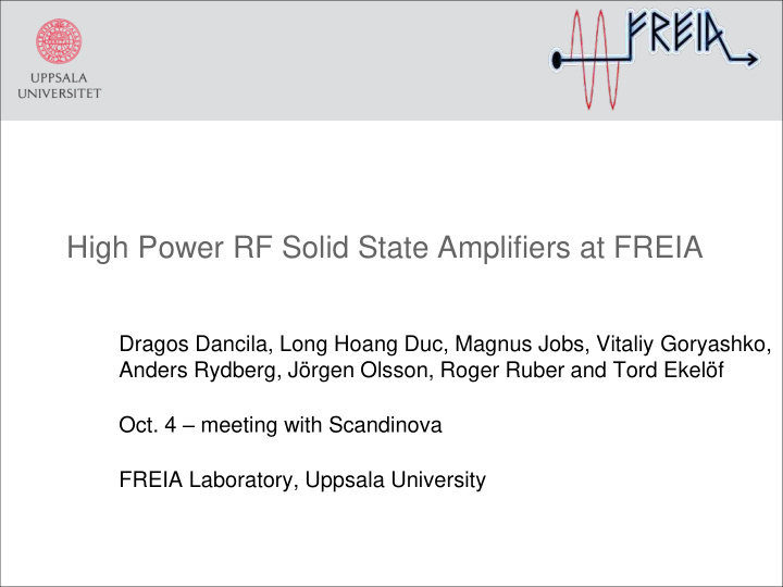 high power rf solid state amplifiers at freia