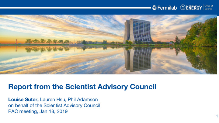 report from the scientist advisory council