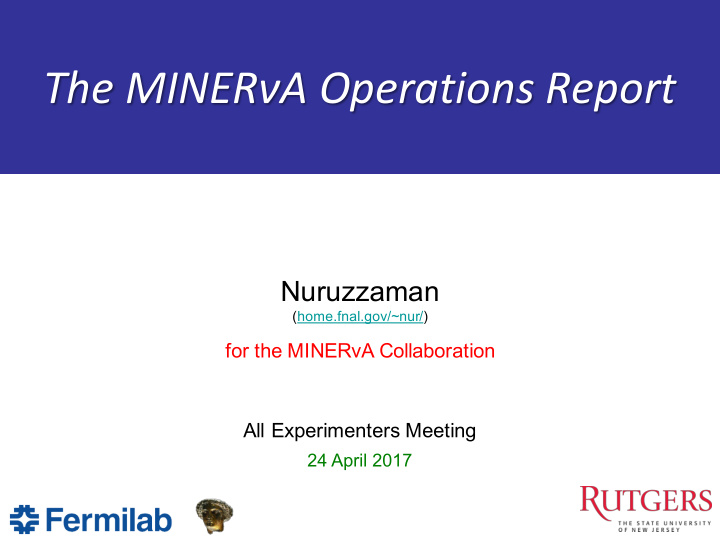 the miner a operations report
