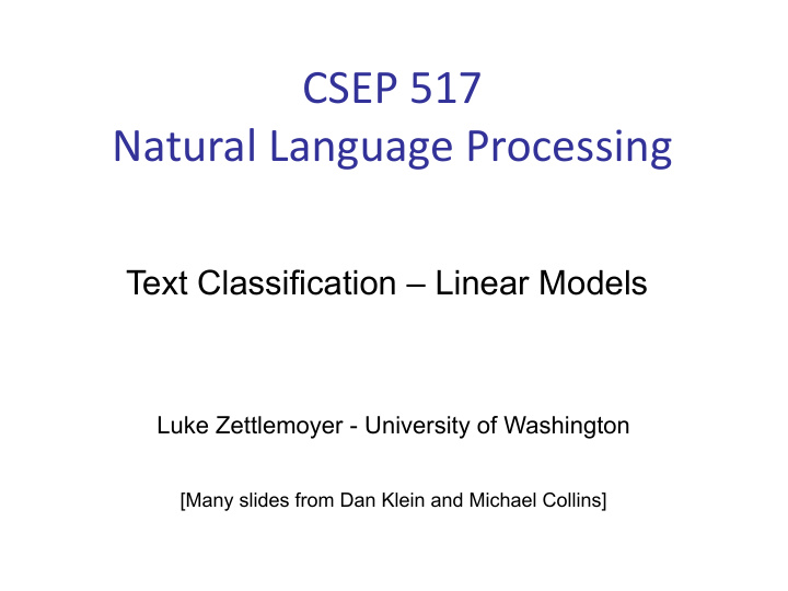 csep 517 natural language processing