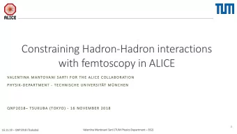 Constraining Hadron-Hadron interactions  with femtoscopy in ALICE  VALENTINA MA  VA  MANTOVANI SA