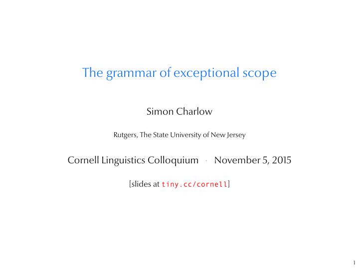 the grammar of exceptional scope