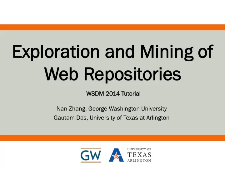 explo loration a n and nd m mini ning ng o of web r