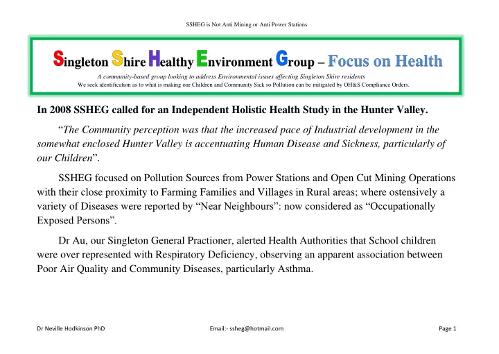 roup focus on health