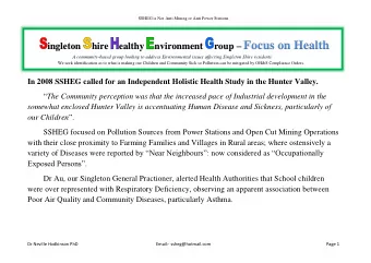 roup  Focus on Health  ingleton  hire  ealthy  nvironment  A community-based group looking to