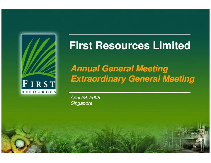 first resources limited first resources limited
