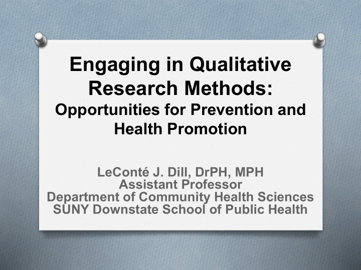 engaging in qualitative research methods