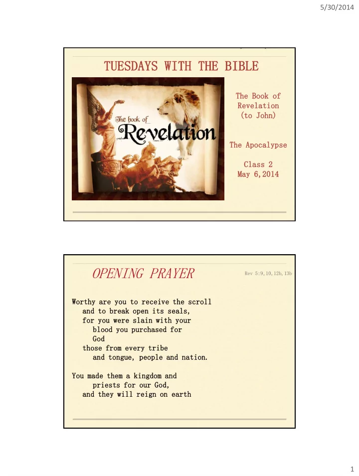 opening prayer