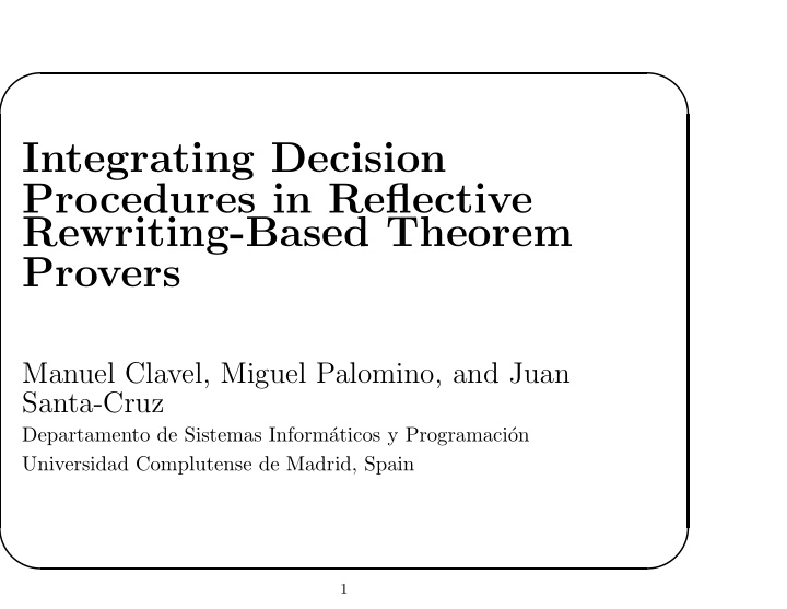 integrating decision procedures in reflective rewriting