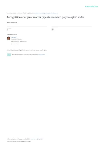 Recognition of organic matter types in standard palynological slides Article  January 1990