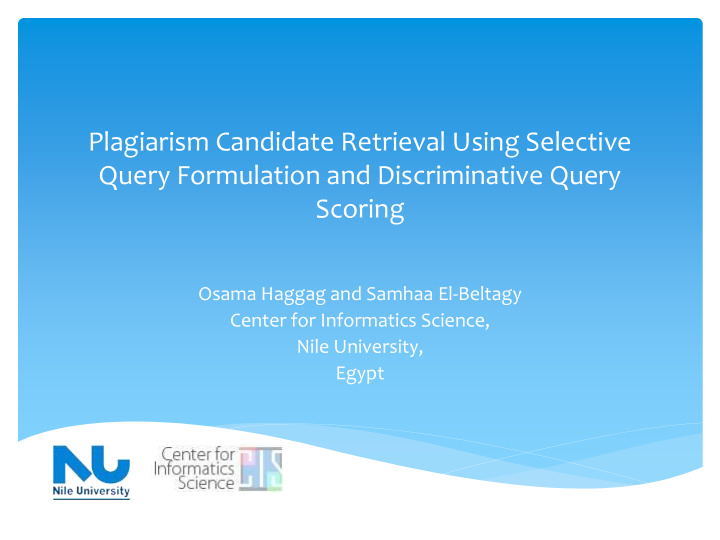 plagiarism candidate retrieval using selective