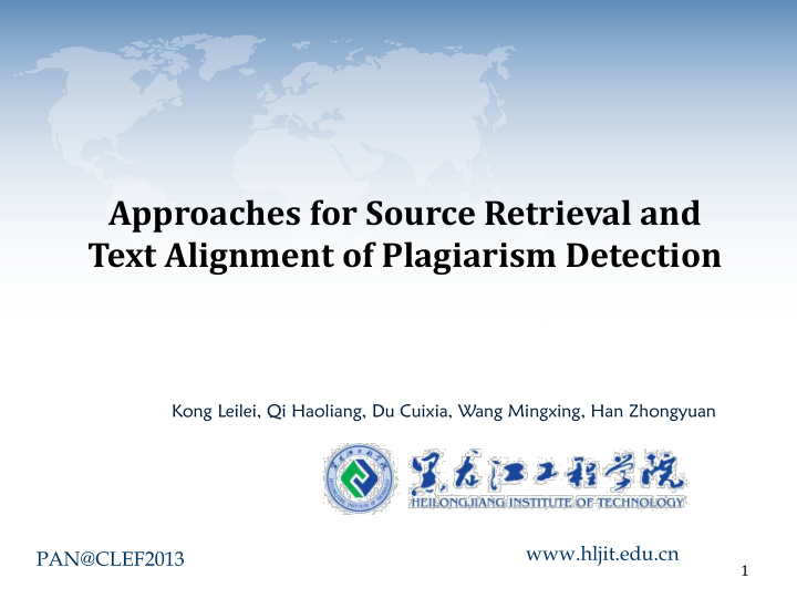 approaches for source retrieval and text alignment of