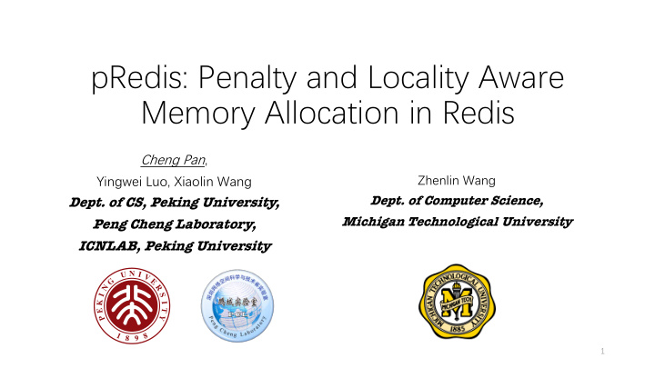predis penalty and locality aware memory allocation in