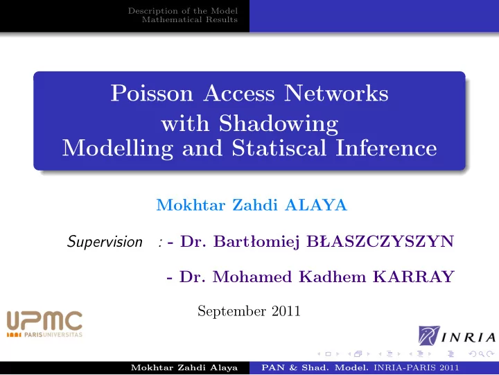 poisson access networks with shadowing modelling and