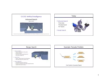 Recap:  Search    Example:  Pancake  Problem    Search  problem: