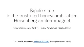 Ripple state  in the frustrated honeycomb-lattice  Heisenberg antiferromagnet  Tokuro Shimokawa
