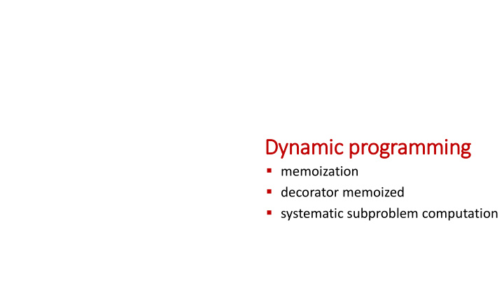 dynamic programming